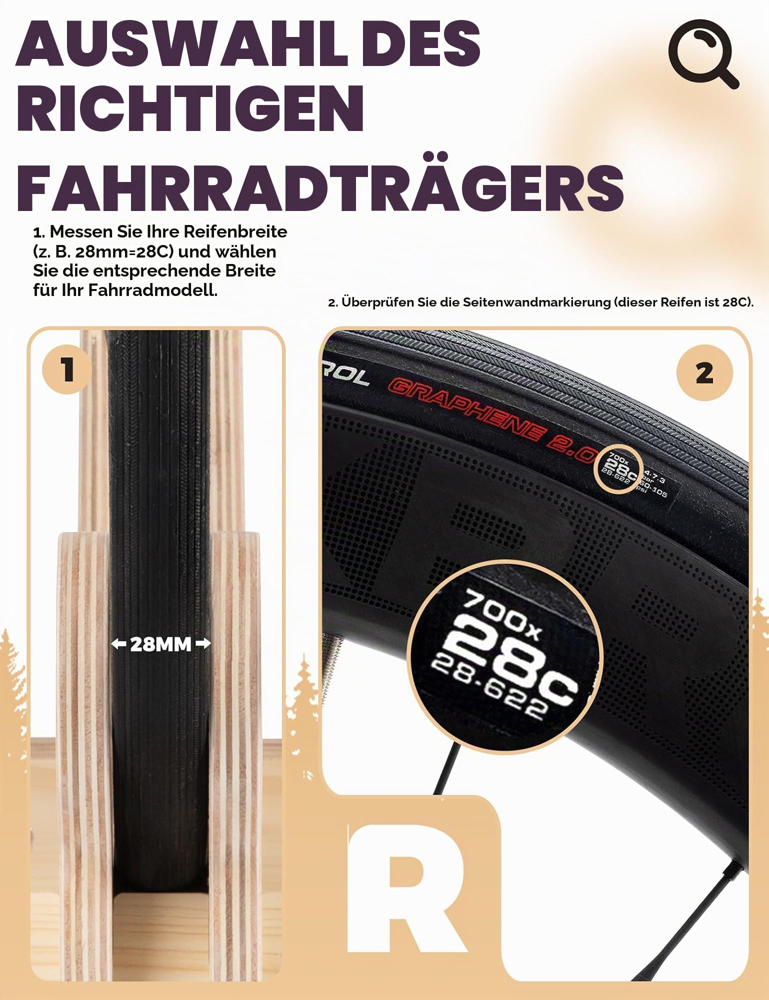 ROCKBROS Fahrradständer Boden, Holz Fahrradhalter Parkständer Abstellständer für 700C Reifen 23–30C, Freistehender Fahrrad Bodenständer für Rennrad und Trekkingrad