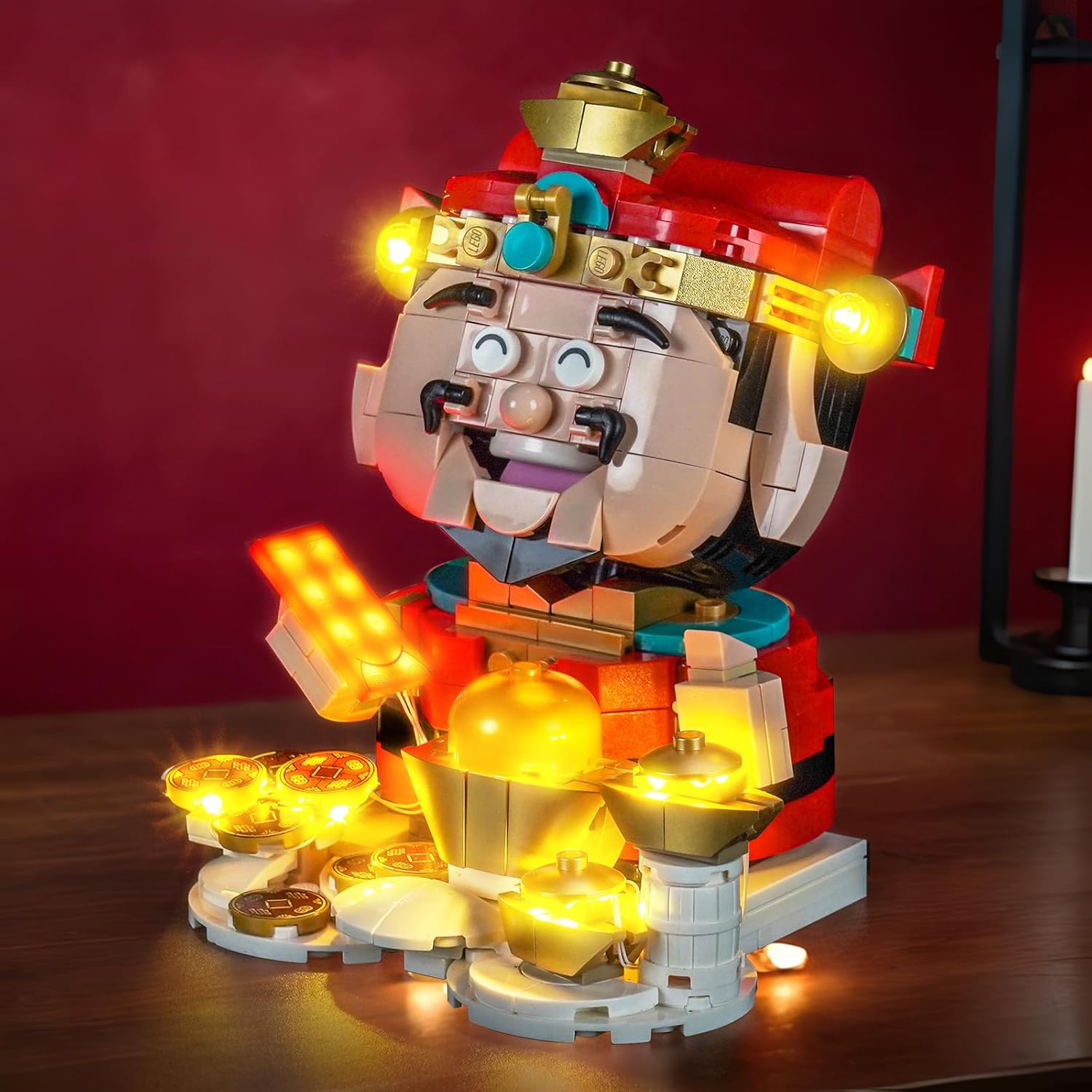 BrickBling LED Light Kit Compatible with Lego Fortune Master, Creative Lighting Compatible with Lego Spring Festival 40864 (Not Included The Model) (40864)