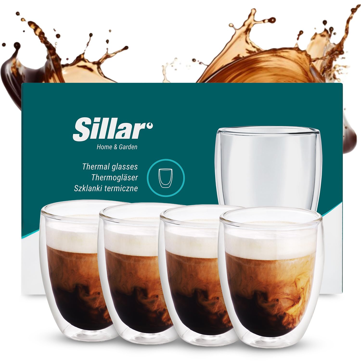 Verres à Café KADAX, Lot De 6, 300ml, Verres à Thé En Verre, Verres à