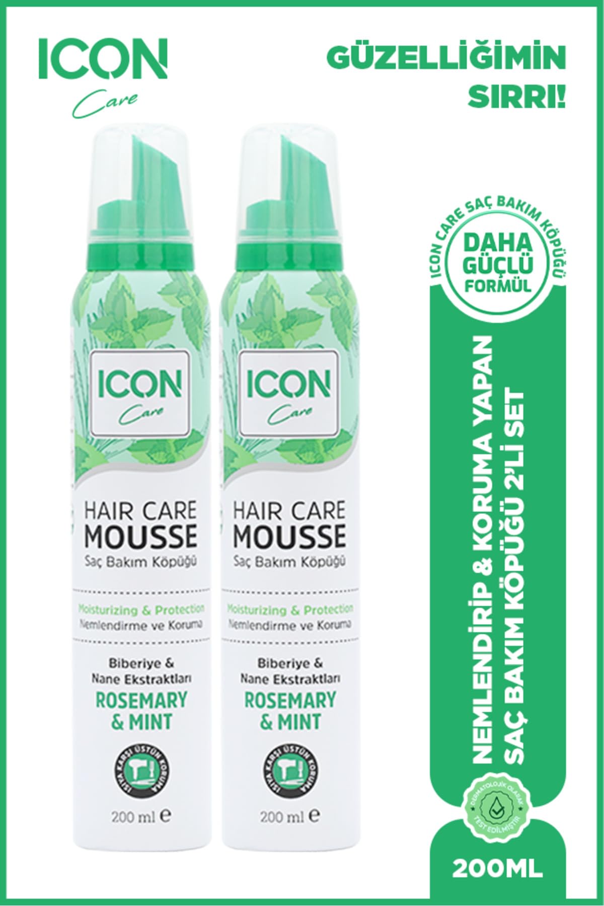 ICON Care ICON SAÇ BAKIM KÖPÜĞÜ ROSEMARY & MINT 2'Lİ SET