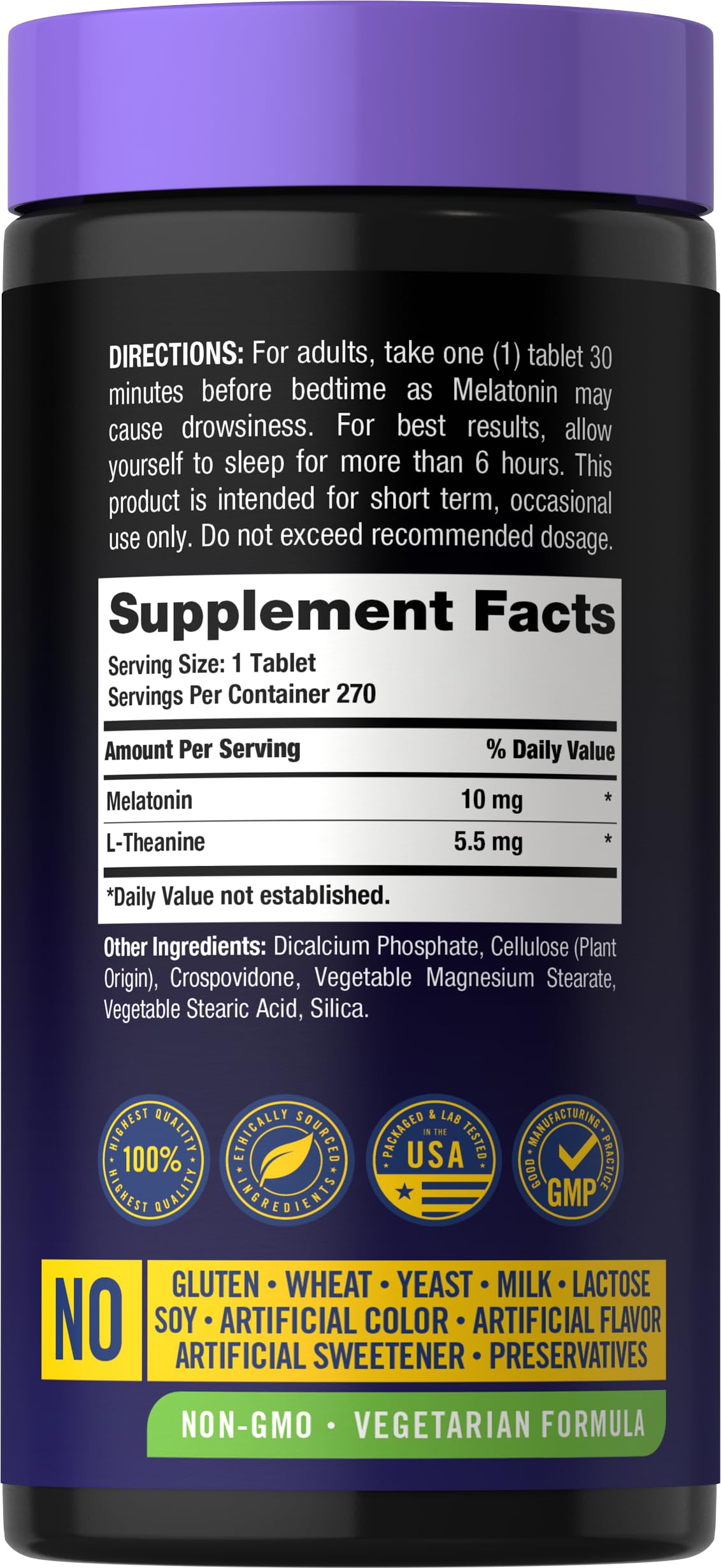 Carlyle Melatonin 10mg | 270 Tablets | with L-Theanine — Amazon image 2