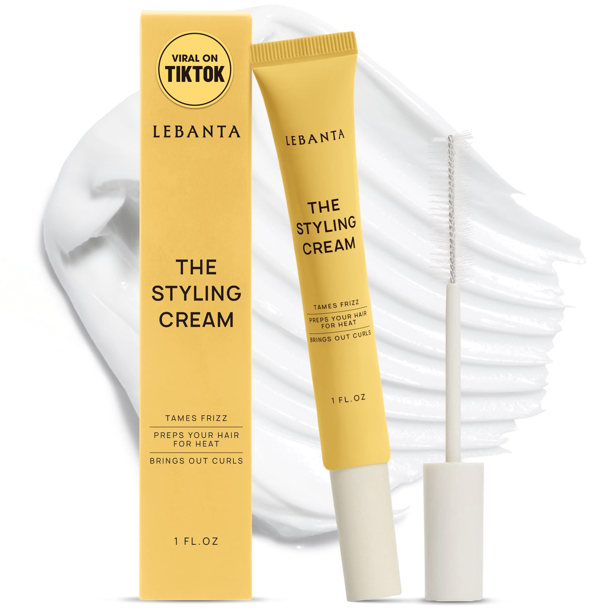 Lebanta Fly Away Stick for Hair - Anti Frizz Styling Taming Serum Wand with Aloe Vera, Coconut Oil & Vitamin E - Gel Mascara Stick for Edges, Flyaways, Baby Hairs & Slick Back (1 Fl Oz (Pack of 1))