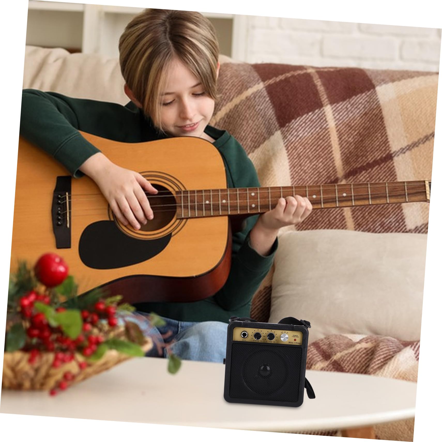 Mini Amplificatore per Chitarra Elettrica 5w Effetti Sonori Integrati e Struttura Robusta in Plastico e Metallo, per Esercitazioni Musicali Pratiche