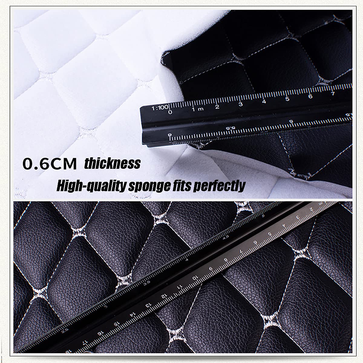 Genarbtes Kunstleder Polsterstoff Kunstledergewebe Vinyl-Ledertuch Strukturiertes Material Auto Boot Textil Diamantgitter Leder mit Lychee-Muster Braun(Size:5 x 1.38 m)