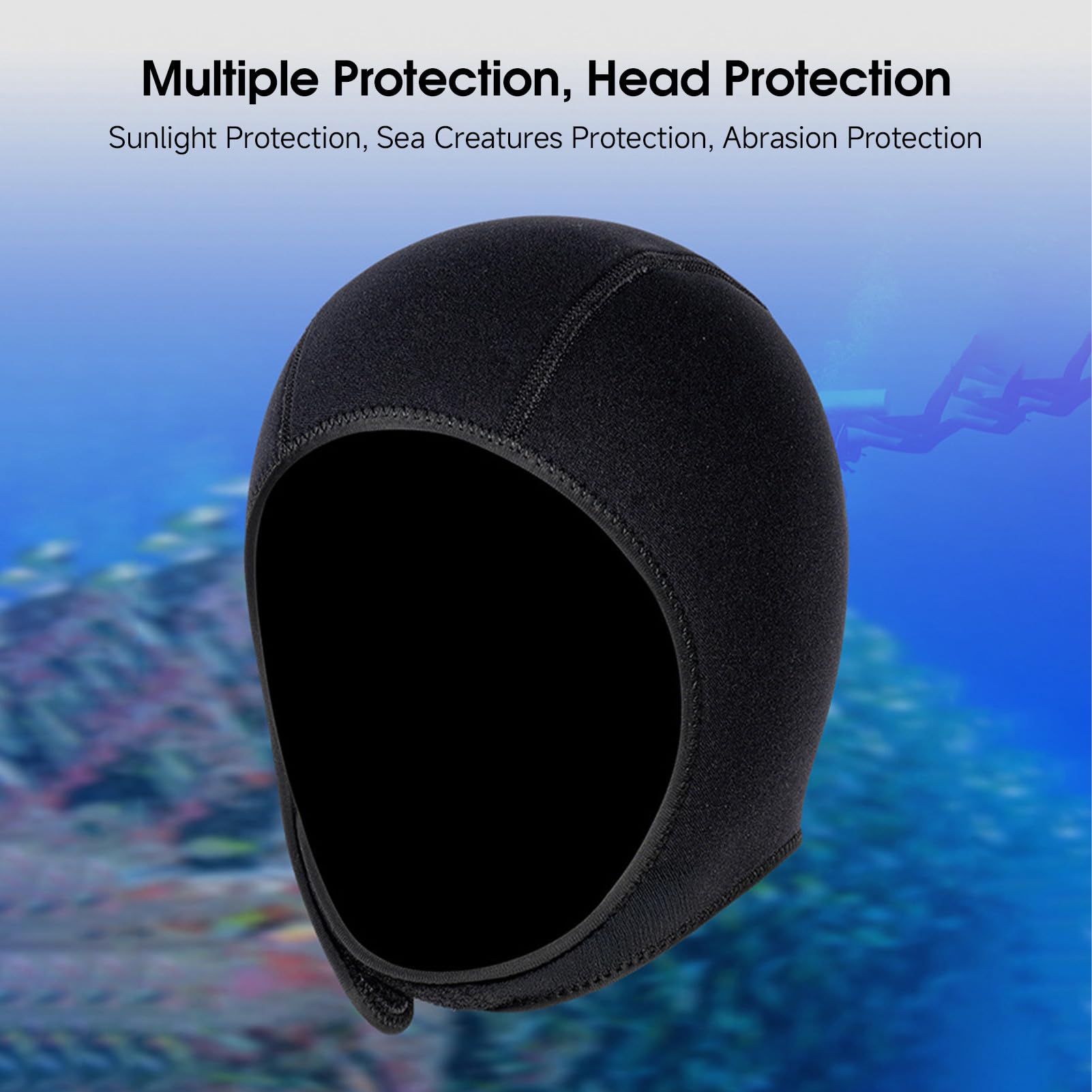 Gorro de Buceo de Neopreno 3MM, CáLido para Esnórquel Natación con Correa para La Barbilla, Hombres Mujeres, Buceo Surf Kayak Vela, Paquete 2