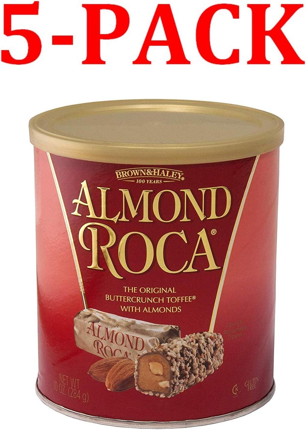Brown and Haley Almond Roca (1) 10 OZ Can (5-Pack)