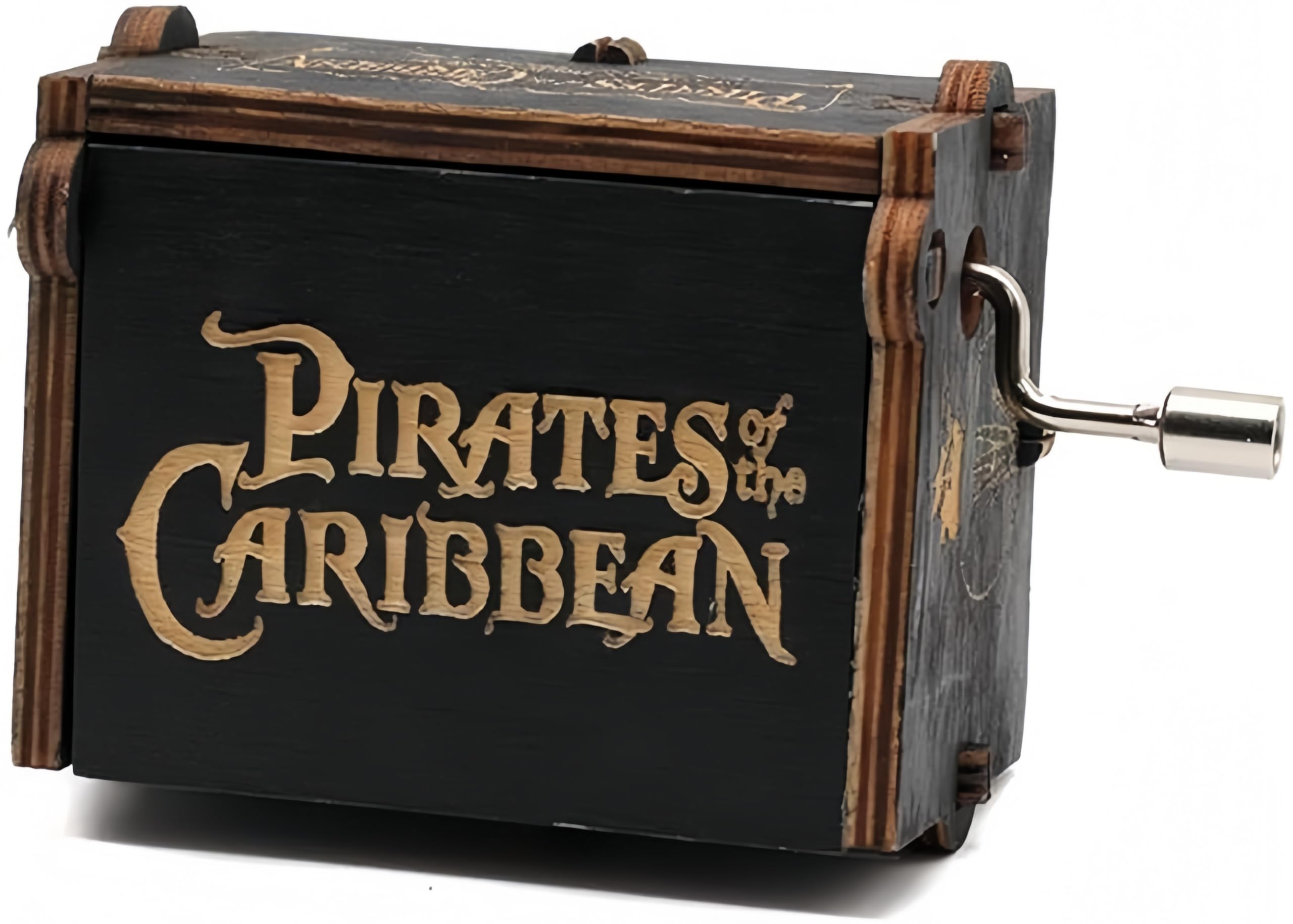 Biscount New Music Box Toy Pirates of The Caribbean Wooden Hand Crank Musical Box Crafts Gifts for Birthday/Christmas/Valentine's Day