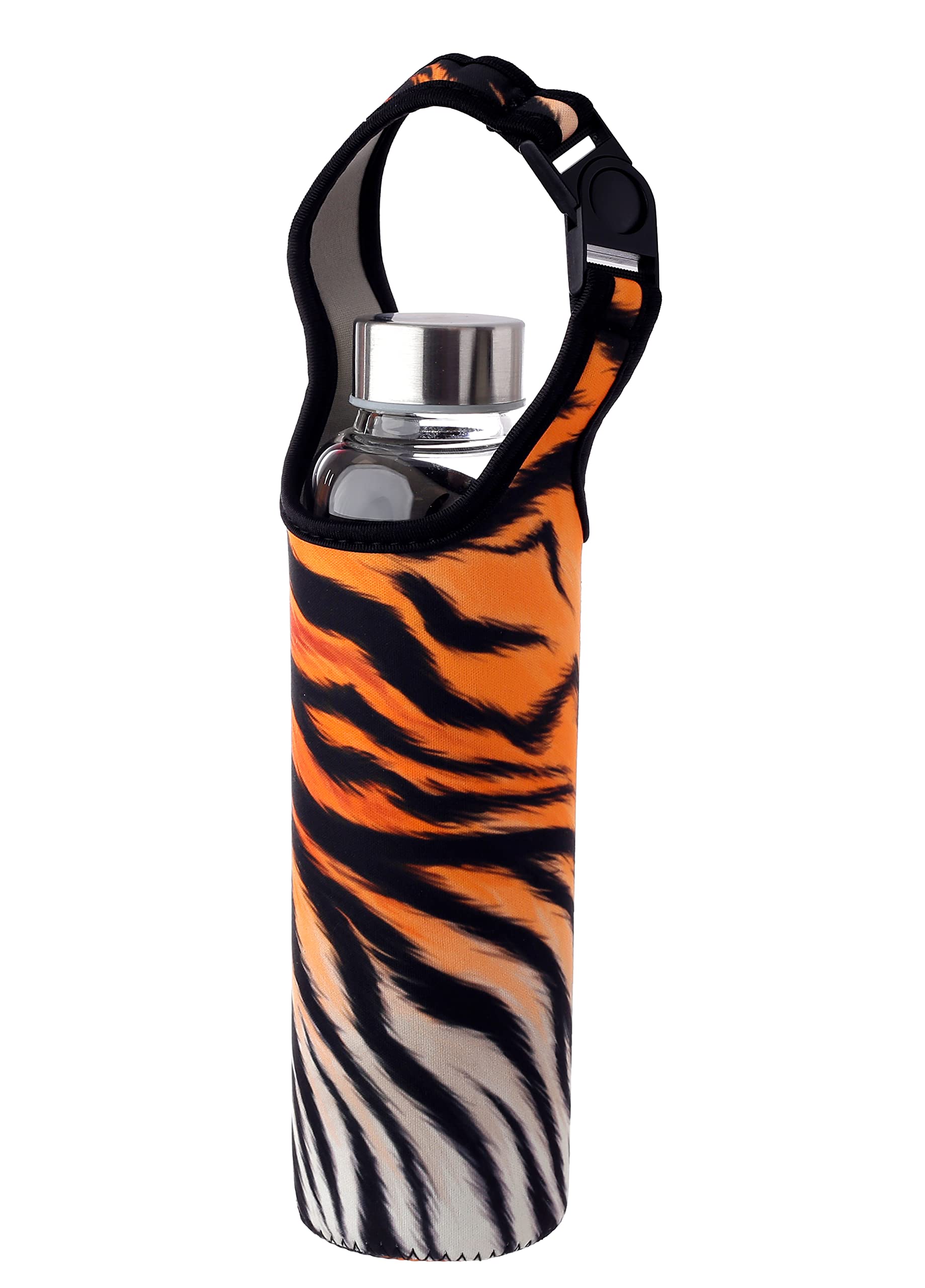 Puckator Spots and Stripes, Drinks Bottle, Reusable Water Bottle For Girls And Boys With A Protective Neoprene Sleeve