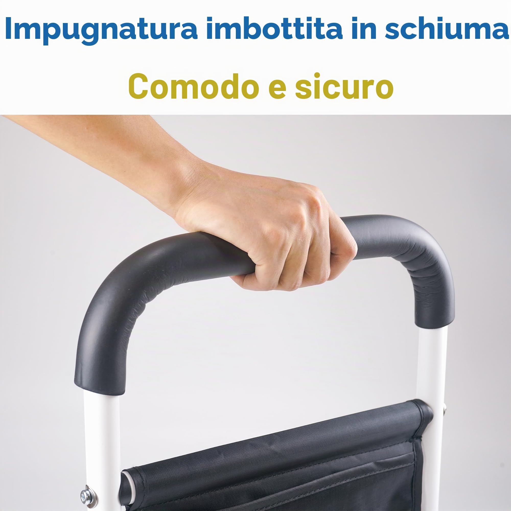 Binari di assistenza per letto regolabili con borsa, maniglia di sicurezza, prevenzione delle cadute, maniglioni per letto, canne da letto, per anziani, adulti, anziani, disabili, per letto