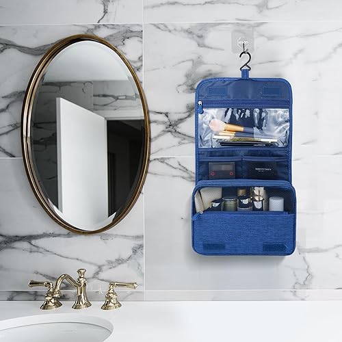 Miniatura 6 de Bolsa de aseo de gran capacidad con gancho para colgar para hombres y mujeres, bolsa de cosméticos de viaje impermeable, bolsa de almacenamiento de