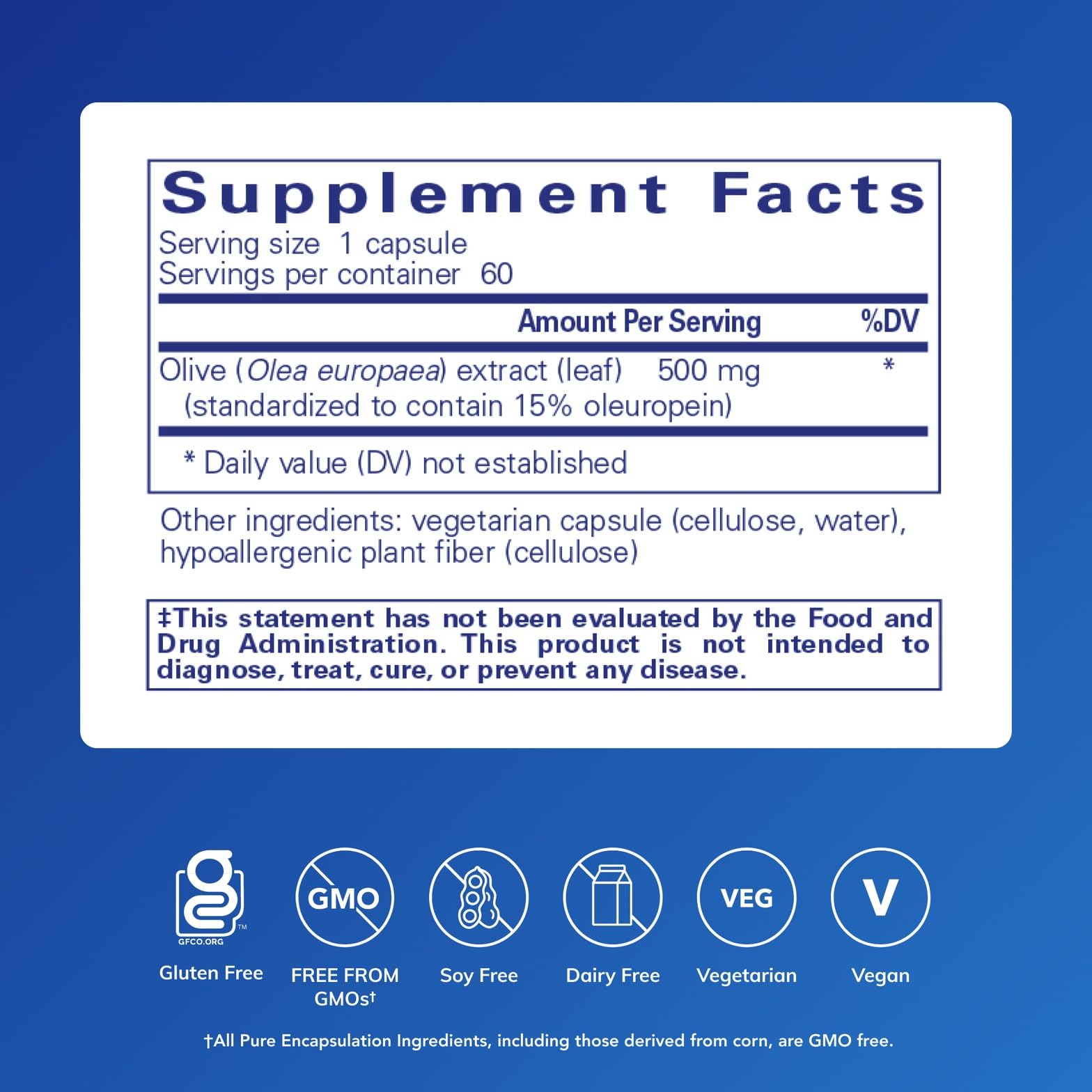 Pure Encapsulations - Olive Leaf extract 500 mg 60 cap — Amazon image 2