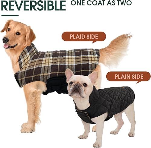 Miniatura 28 de Kuoser Waterproof Dog Coat, Reversible Dog Jacket for Large Dogs, Adjustable Durable Doggie Winter Coat for Groowing Puppies Warm Puppy Cold Weather