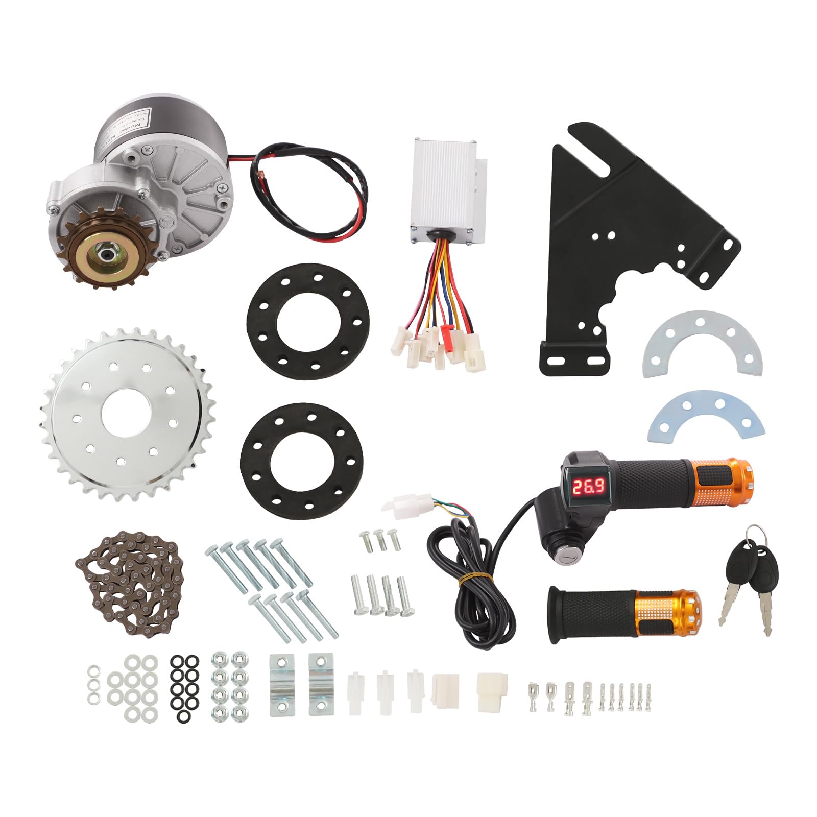 Kit de conversion de vélo électrique 250 W 24 V avec contrôleur de moteur, pignon pour vélo DIY