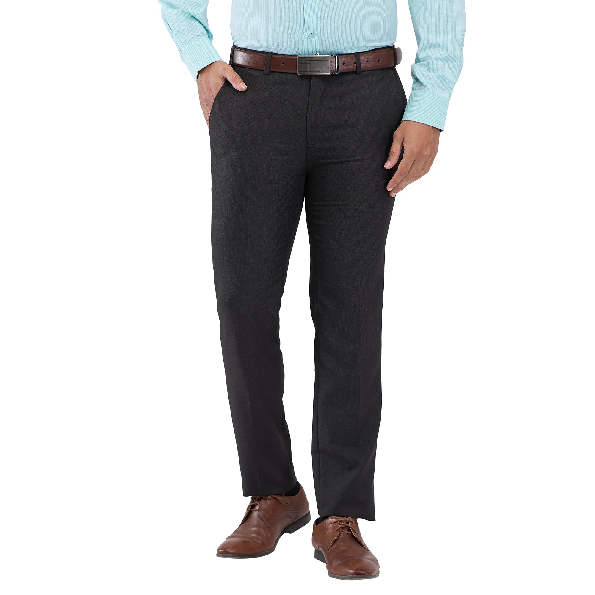 raymond Men Slim Fit Structure Pattern Polyester Blend Formal Trouser-picture-47