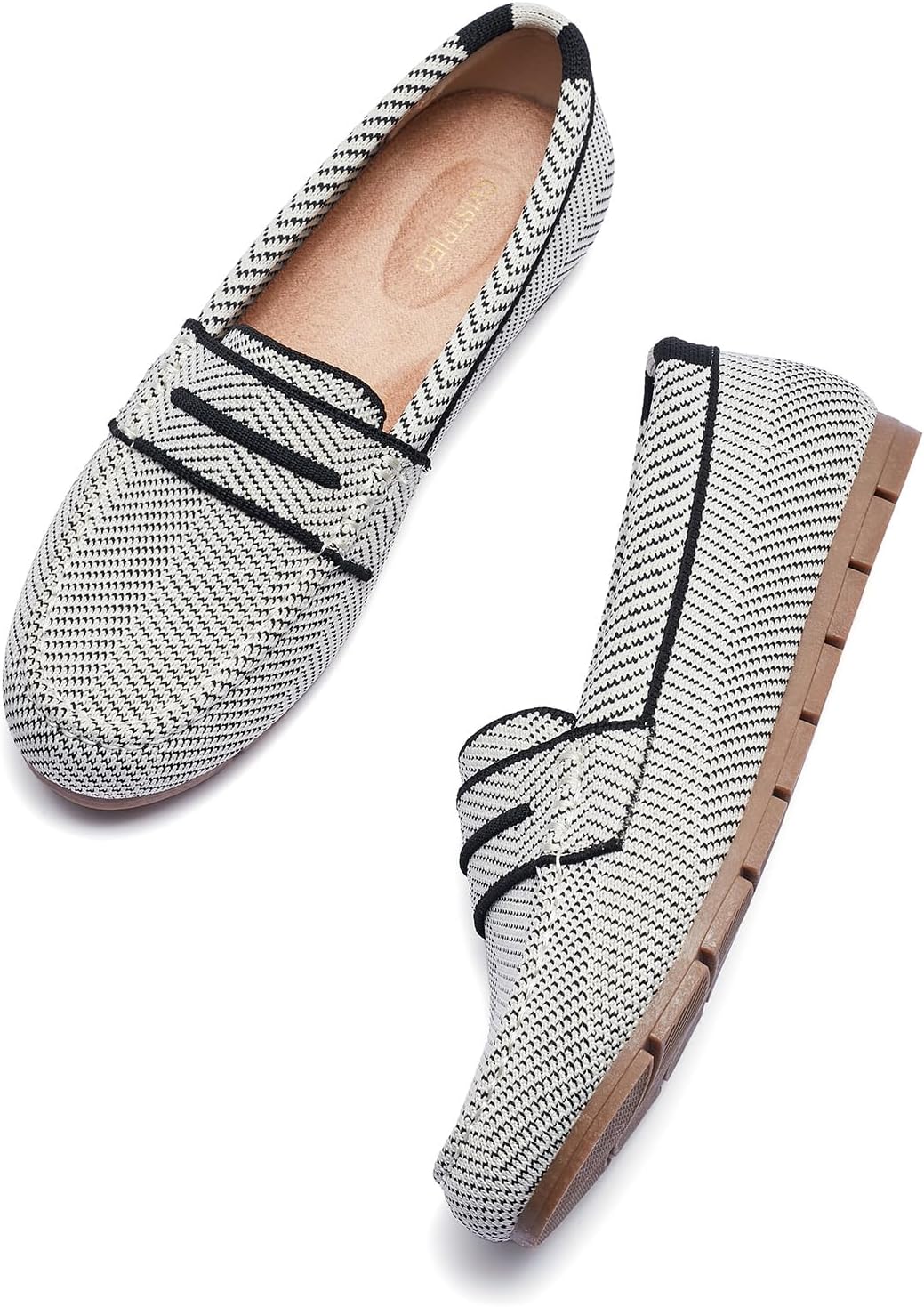 Loafers for Women Comfortable Dressy Casual Work Flats Lightweight & Breathable Slip On Walking Shoes Knit - Image 6