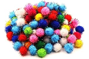 Sicraft Glitter Tinsel Pom Poms: Captivating Sparkle for Creative Delights