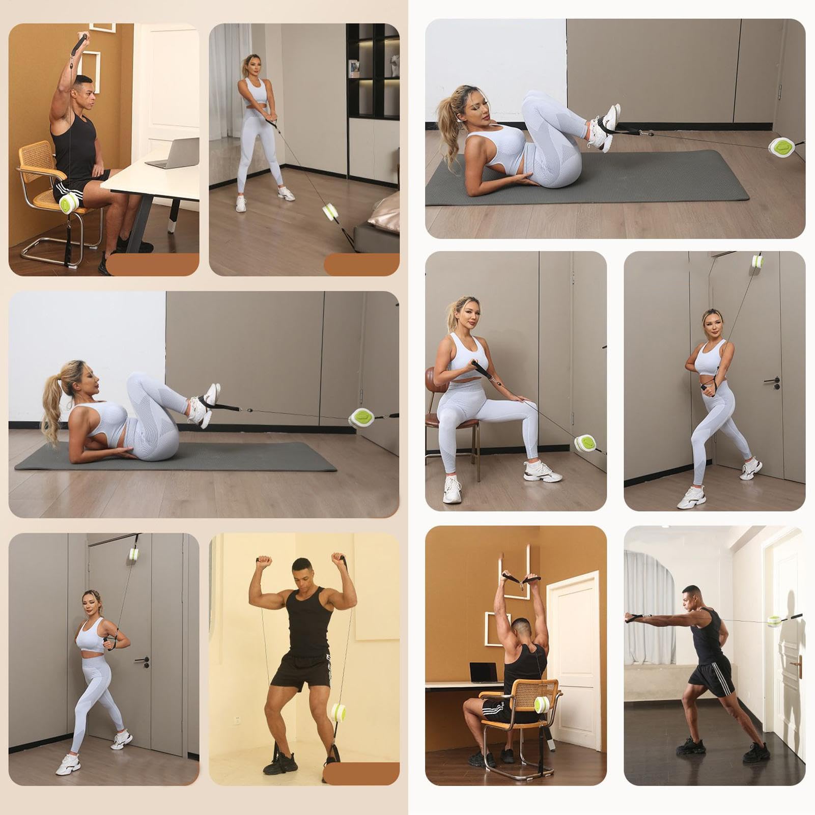 Bandas De Ejercicio con Asas Bandas De Resistencia con Mangos | Accesorios De Fitness Para Gimnasio Y Casa Herramienta De Musculación Para Piernas Pecho Muñeca Tobillo Hombres Mujeres