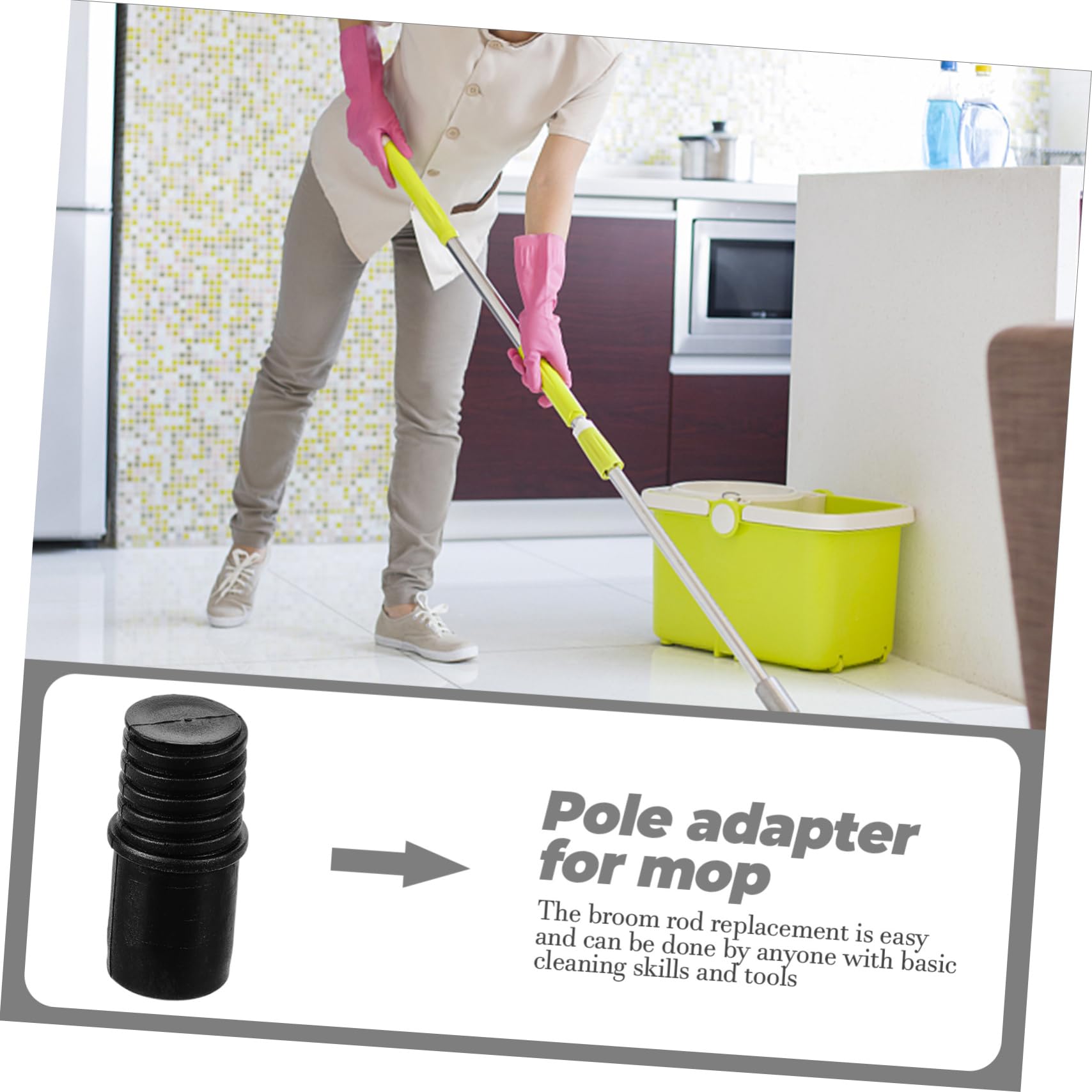 HAPINARY Threaded Tip End for Extension Pole Handle Threaded for Cleaning Tools Durable Plastic