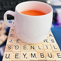 Vista 5 de 300 piezas de azulejos de letras de madera, azulejos de madera para manualidades, decoración de regalo de madera para hacer posavasos del alfabeto