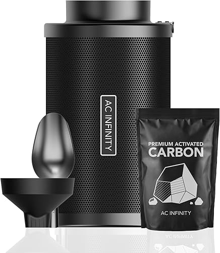 AC Infinity Kit de filtro de carbono recargable de 6 pulgadas con repuesto adicional, depurador de aire para ventilador en línea de 6 pulgadas y
