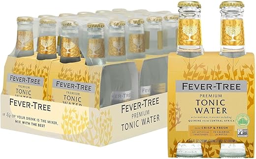 FEVER-TREE Premium Indian Tonic Water with Natural Flavors, Bitter Orange Essence, Chinino, High Carbonation Source Tonic Water, 4x 200ml, 24 Pieces
