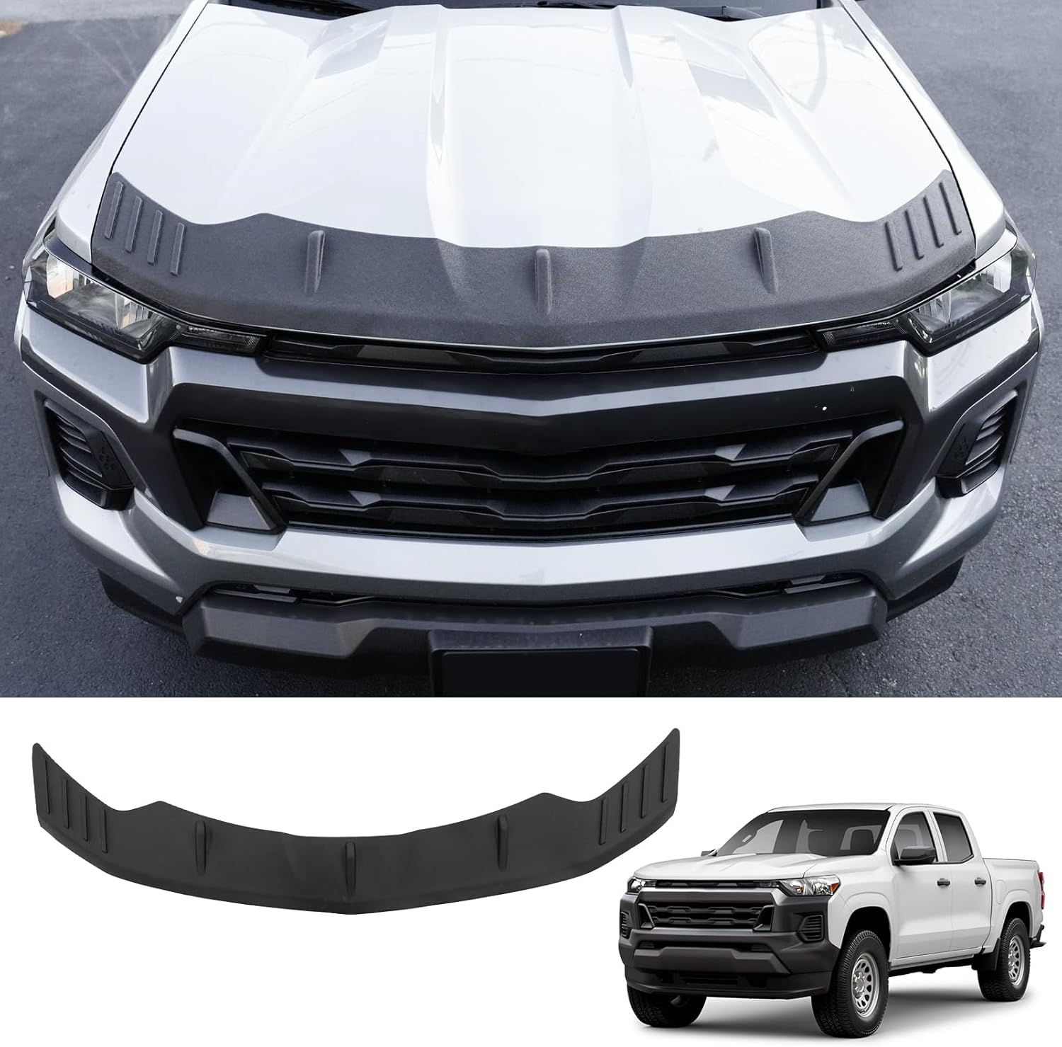 Hood Protector Compatible with 2023 2024 2025 Chevrolet Colorado Hood Shield TPE Hood Deflector Hood Guard for 2024 Chevy Colorado Accessories