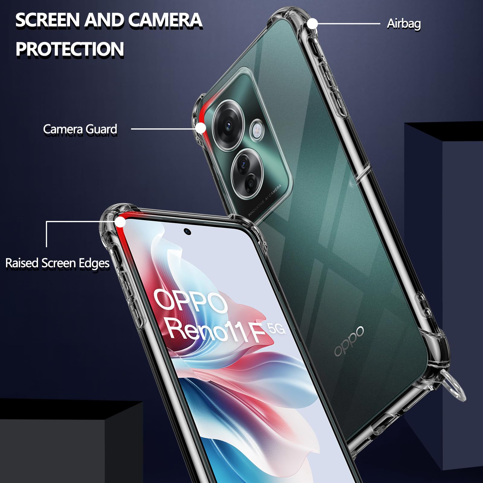 WBWONE Custodia per Oppo Reno 11F (Reno11 F) 5G - Cover Protettiva in Silicone Premium con Design Elegante e Antiurto - Nero