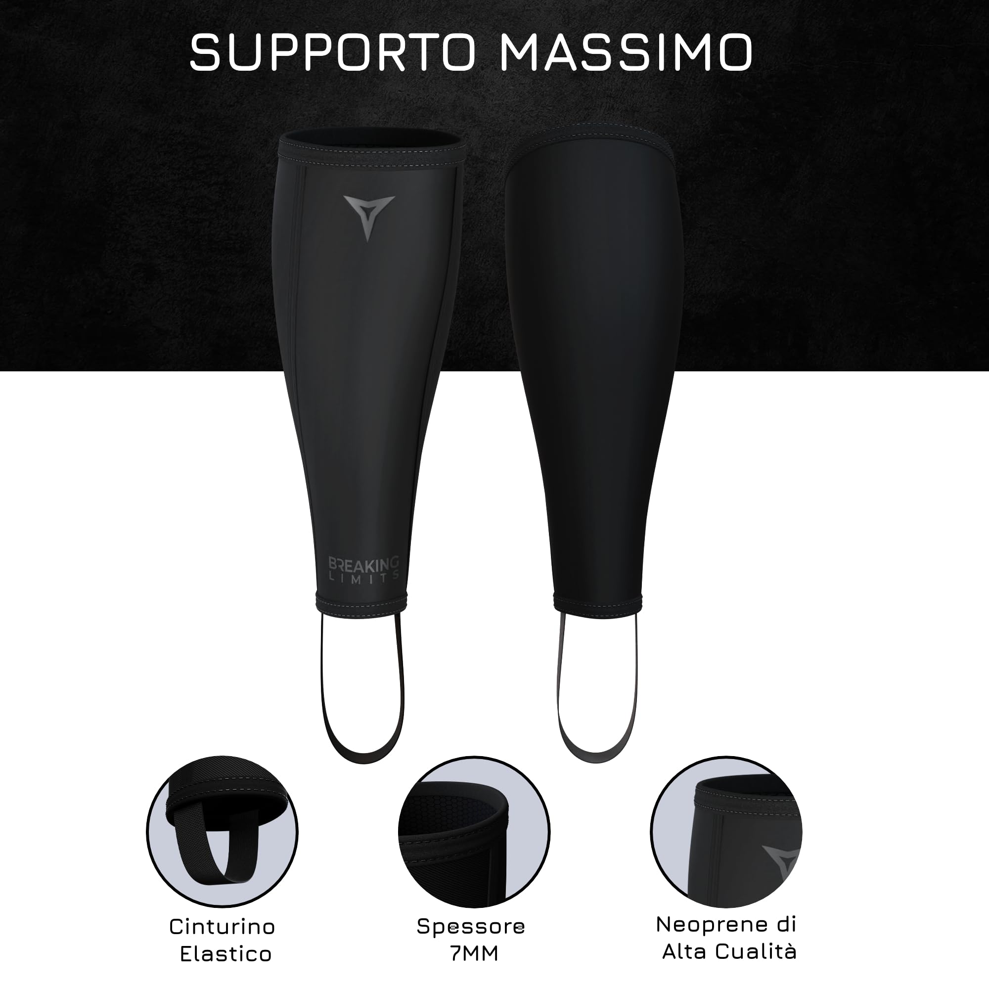 BREAKING LIMITS Deadlift Shin Guards - Tutore per polpacci in neoprene - Calze Deadlift - Parastinchi - Molle per uomo e donna - Protezione per stinchi per deadlifts