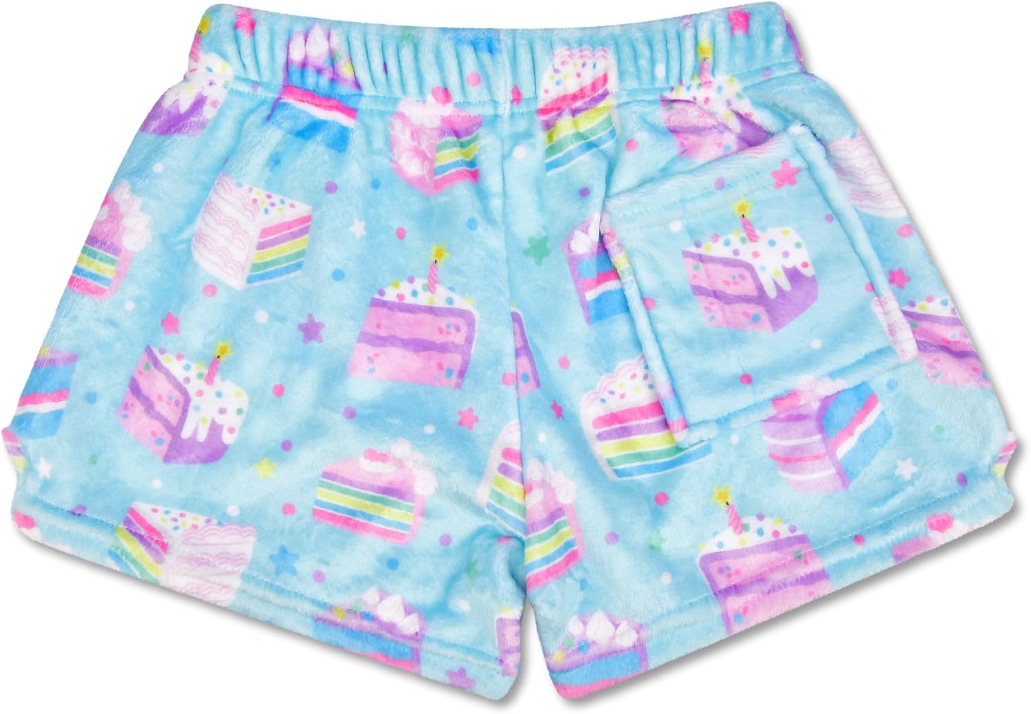 iscream Big Girls Silky Soft Bold Print Plush Fleece Shorts - Bake Shop Collection