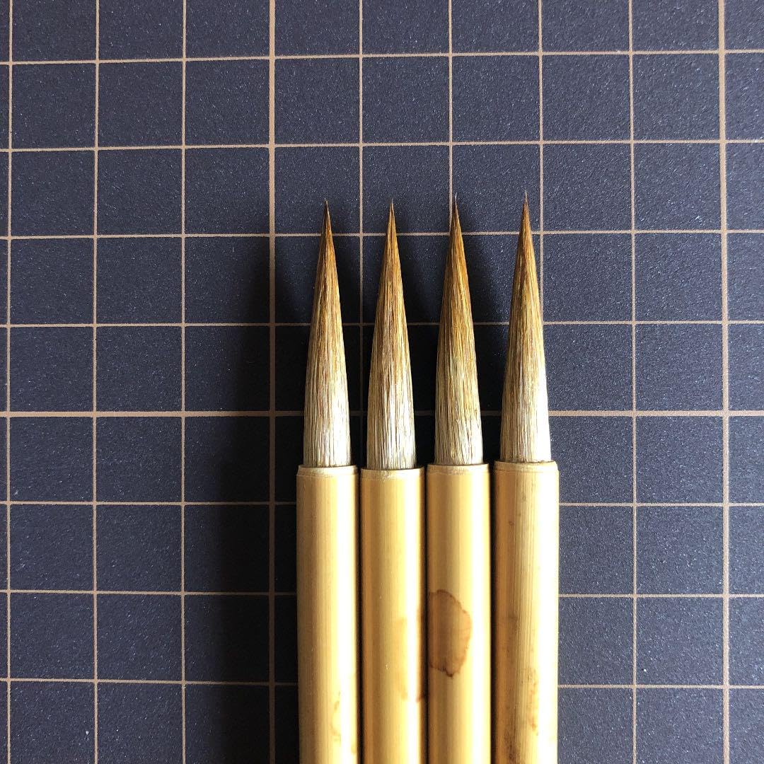 Amazon.co.jp: 書きやすい 狐尾硬毫毛筆 4本セット 小筆 書道