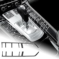 Vista 14 de AIRSPEED para Porsche Panamera 2010-2016, cubierta de marco de pantalla de navegación, botón de consola central del coche, adhesivo de marco