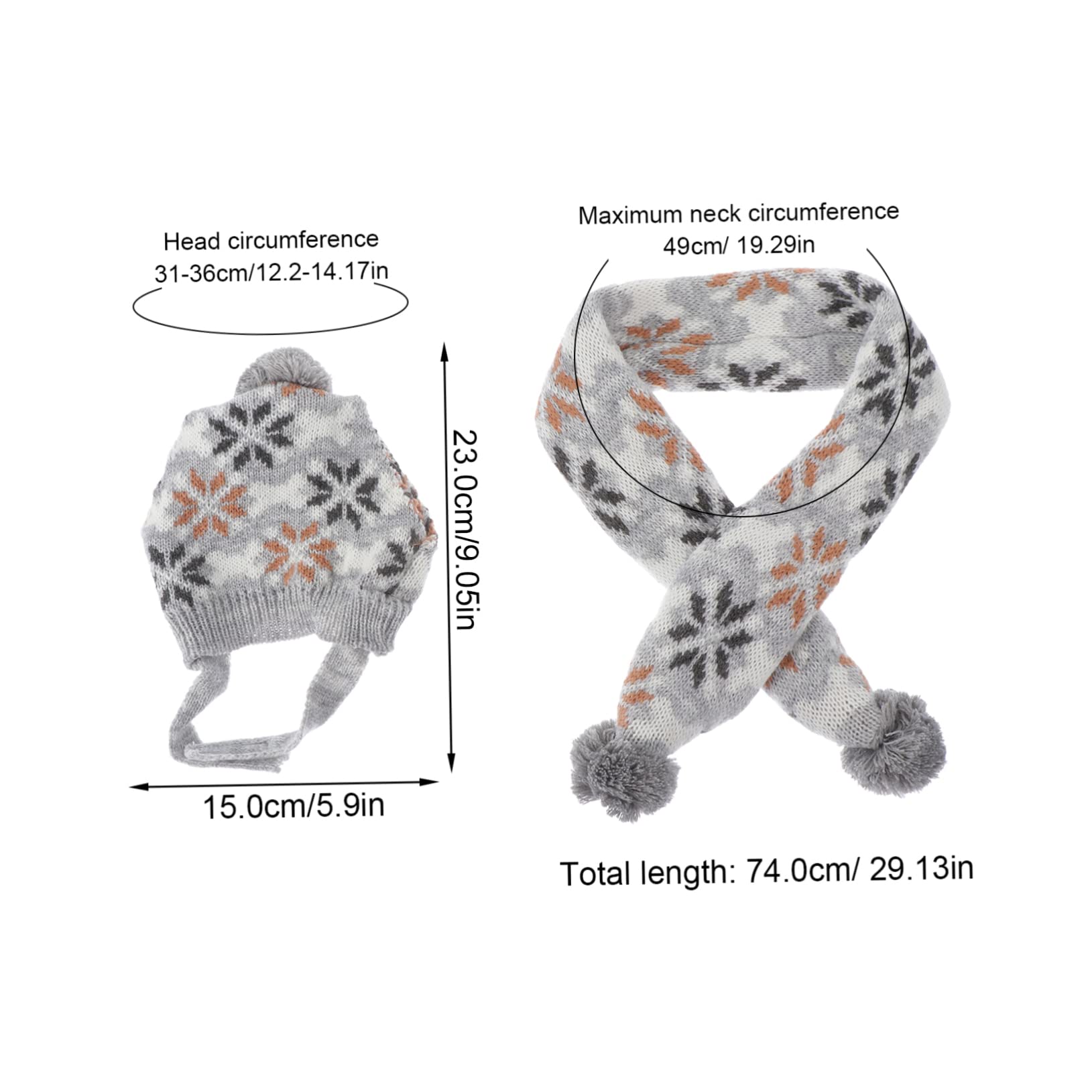 YARNOW 2 Sätze Weihnachtliches Hundeschal Mützen Warme Atmungsaktive Strickmütze und Schal für Kleine bis Mittlere Hunde Leichtes Zubehör für Festtage und Haustierpartys