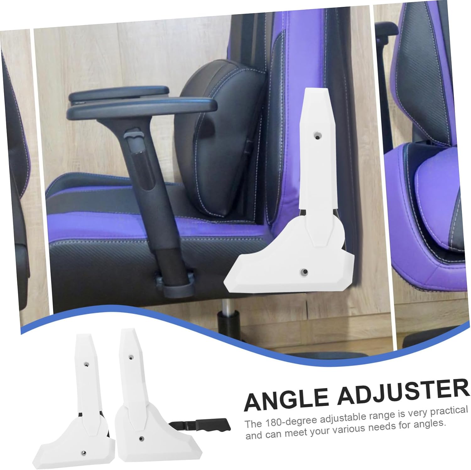 Multi-Angle Chair Seat Accessory for Office and Gaming Chairs Metal Angle Adjuster for Enhanced Comfort Easy Installation and Reduced Back Strain White Shell