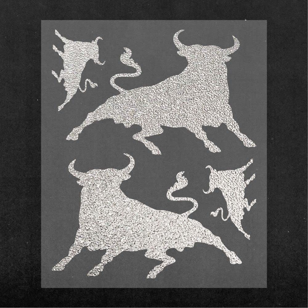 4R Quattroerre.it Supershaped Die-Cut Bull for Car,Silver, 14 x 16 cm