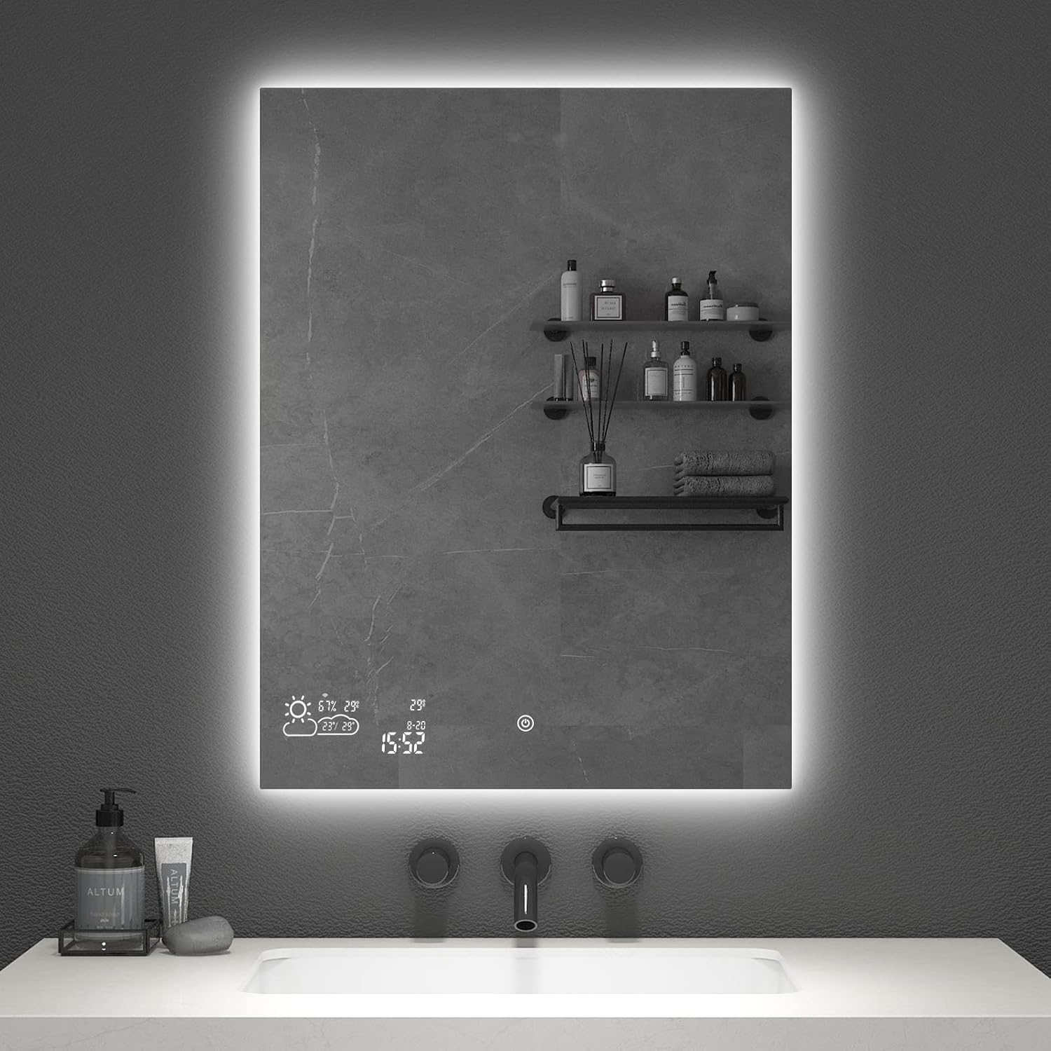 BYECOLD Smart Vanity Bathroom Mirror with Adjustable LED