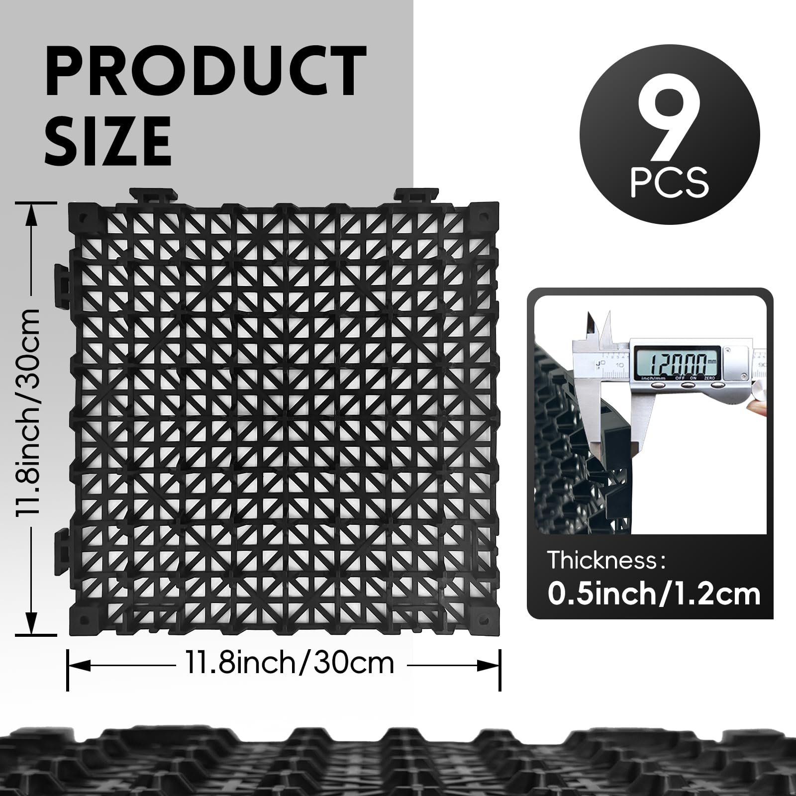 RITOLLO Drainage Floor Tiles - Non-Slip Outdoor Mats -2