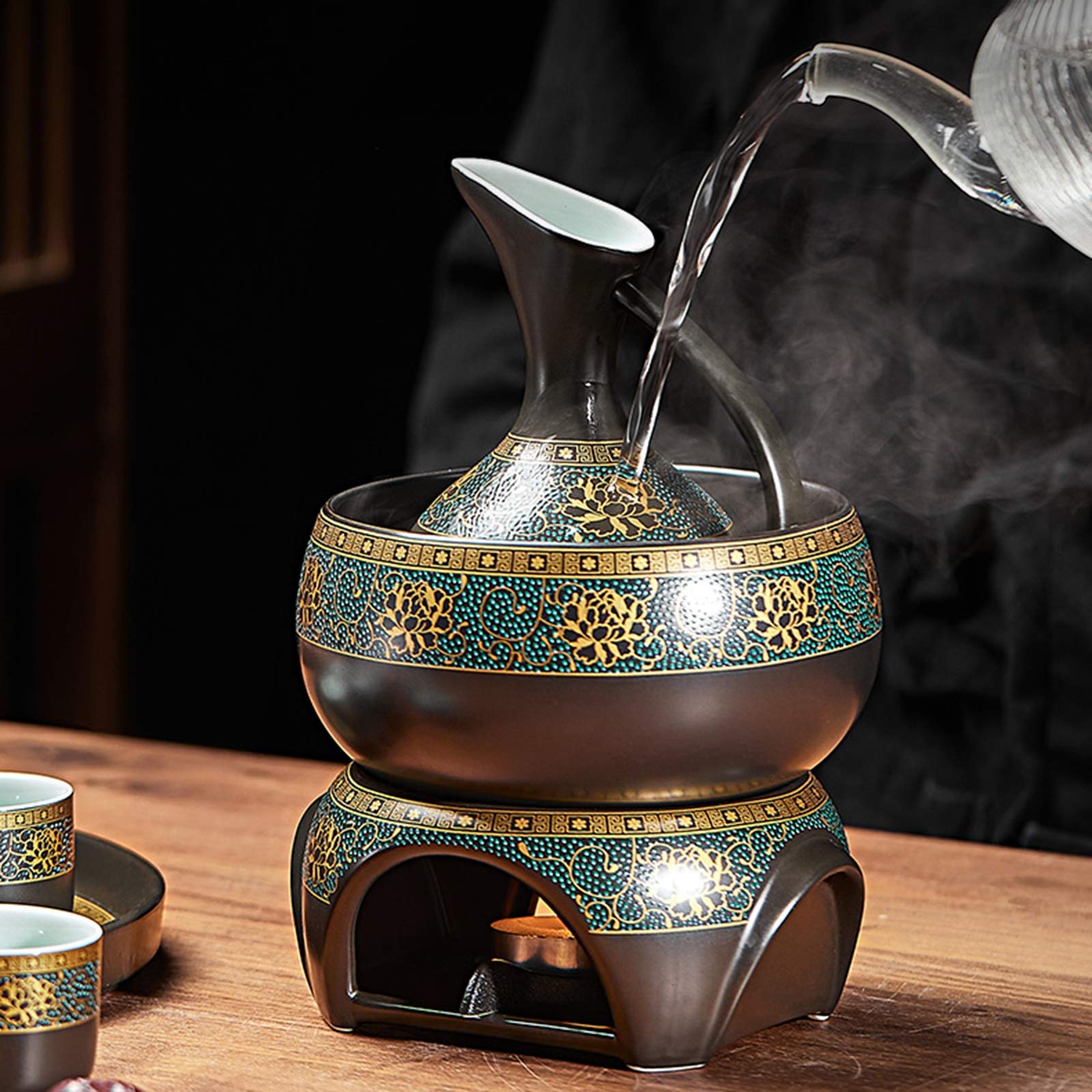 Tasse à saké Traditionnelle, Verres à vin en céramique, Ensemble de 6 Tasses à saké en céramique, Facile à Utiliser, Convient aux Amateurs de Culture, Artisanat Traditionnel (sans