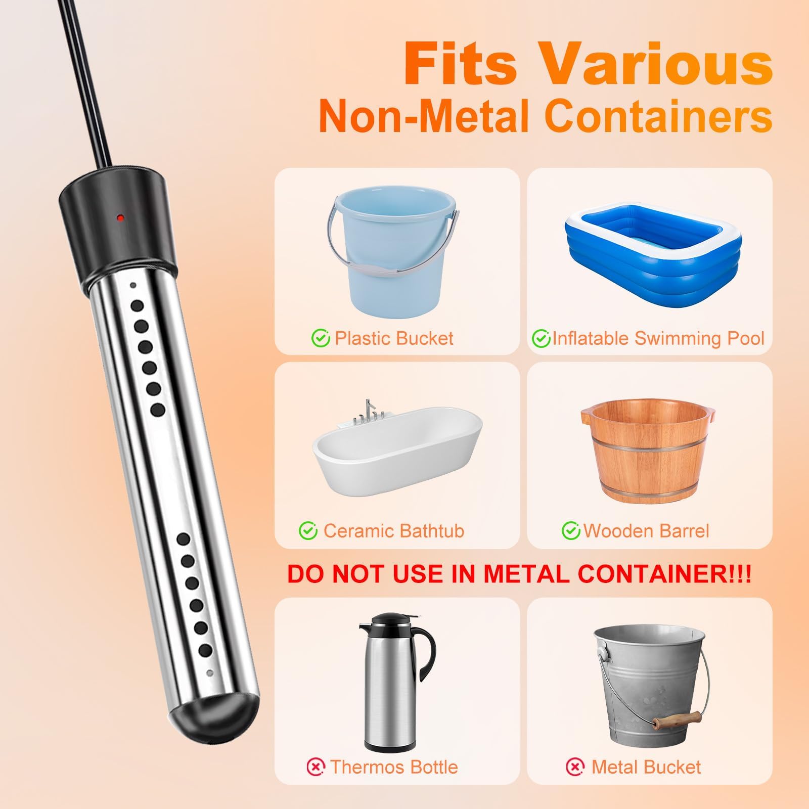 Douche de camping portable avec chauffage, 6000 mAh rechargeable avec chauffage à immersion automatique de 2000 W, écran LED, douche extérieure chauffante pour voyage, randonnée, voiture