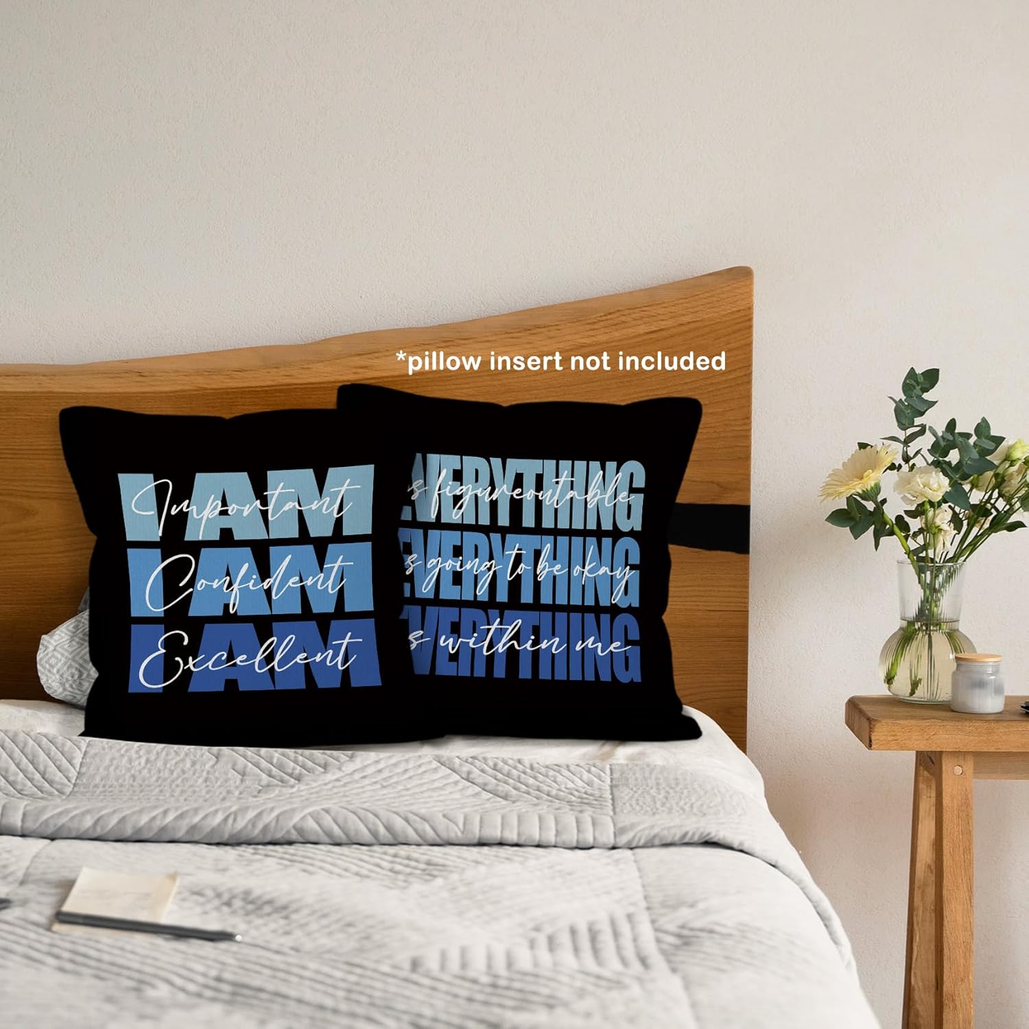 Blue Inspirational Throw Pillow Covers 18x18 Set of 4, Motivational Preppy Decor Pillow Cases Gifts for Teen Boys Dorm Bedroom Playroom Office, Positive Affirmations Pillowcases for Couch Sofa - Image 5