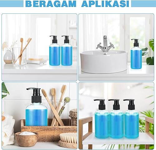 Miniatura 5 de 8 botellas de plástico con bomba vacía con bomba dispensador de jabón para platos, dispensador portátil de jabón de manos, contenedor de loción para