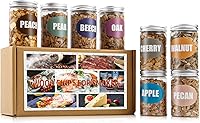 INSISART Natural Smoker Wood Chips Variety Pack: 8 Flavors (Apple, Cherry, Oak, Pecan, Pear, Peach, Hickory, Beech) 8oz Each for BBQ, Cocktails, Meat & Fish