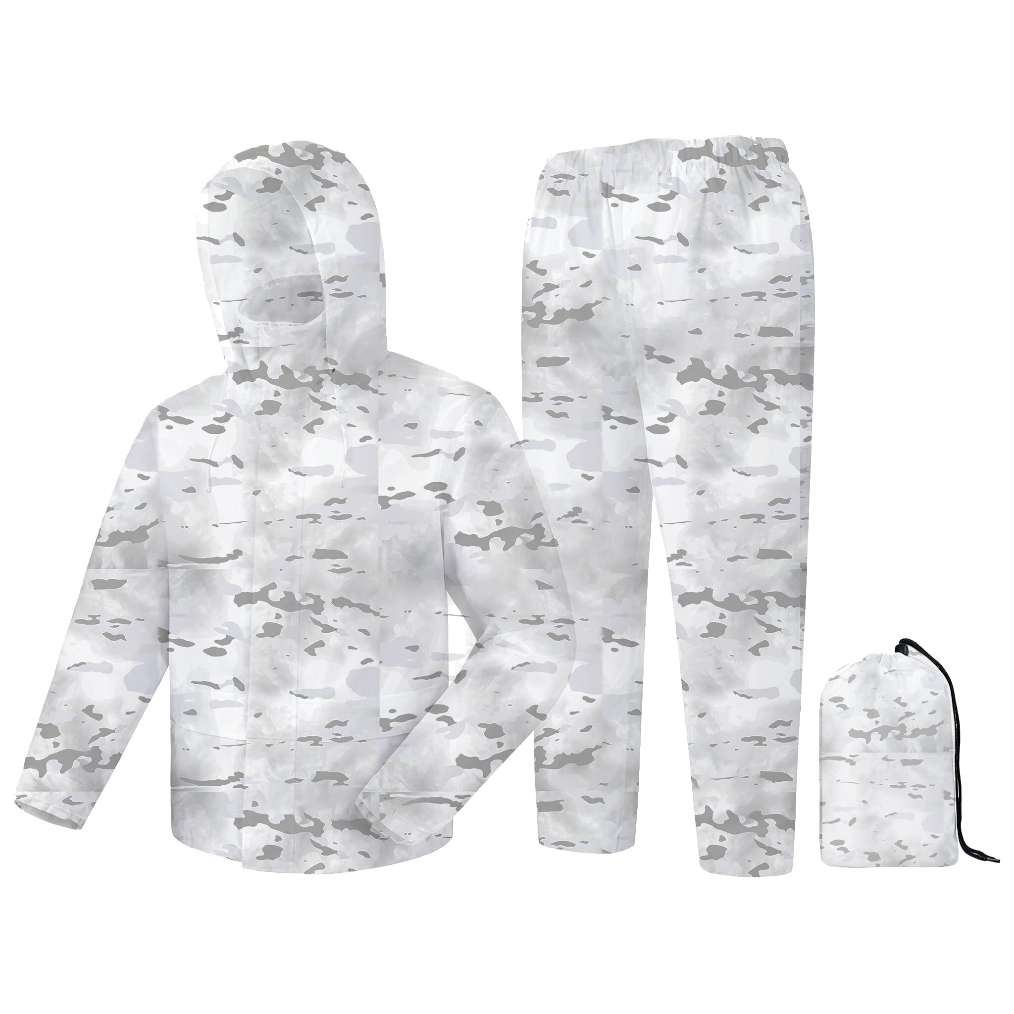 Rain Suit, Rain Gear for Men Waterproof, Camo Rain Jacket, Lightweight Rain Coat