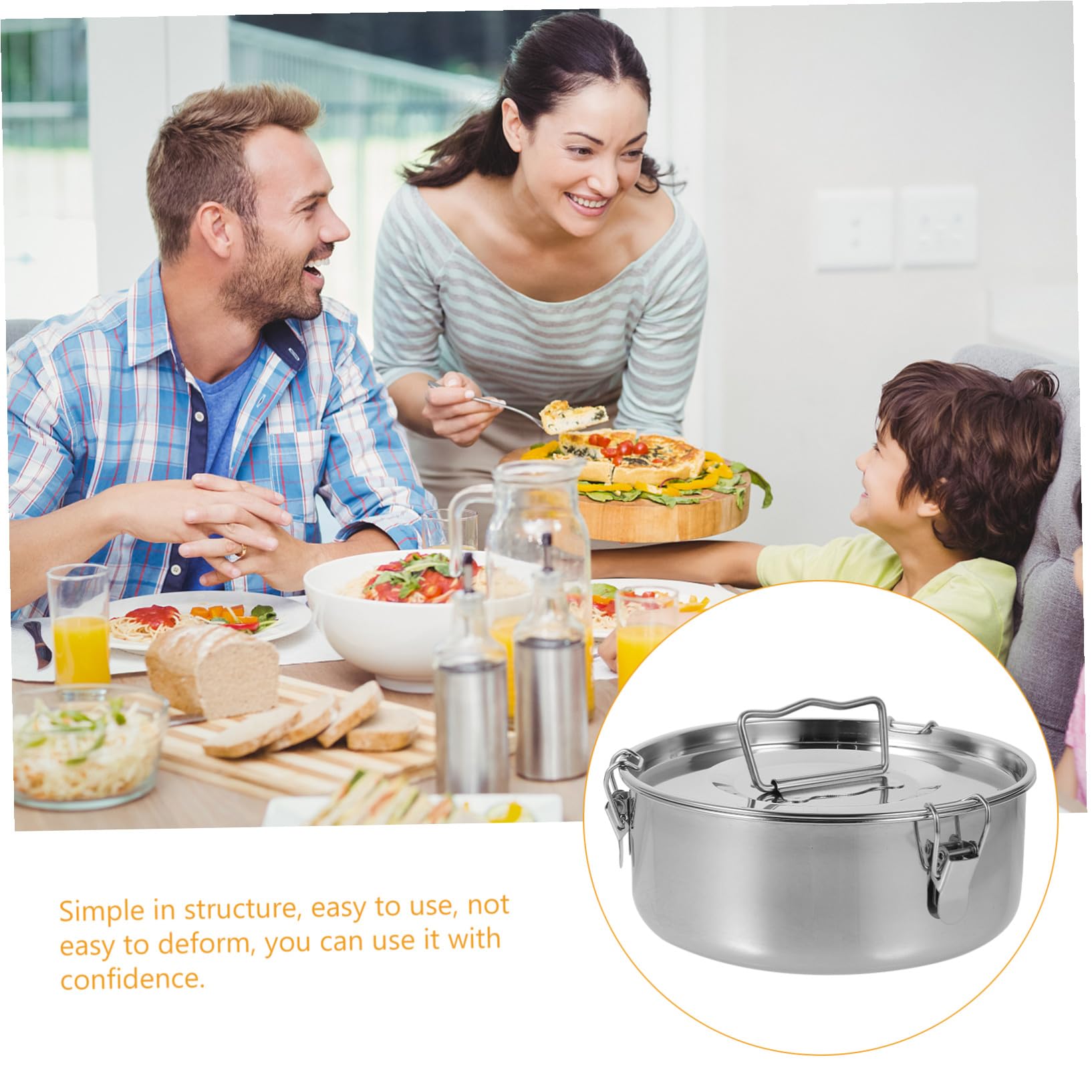 Molde para Hornear de Acero Inoxidable Plata para Flan con Asa