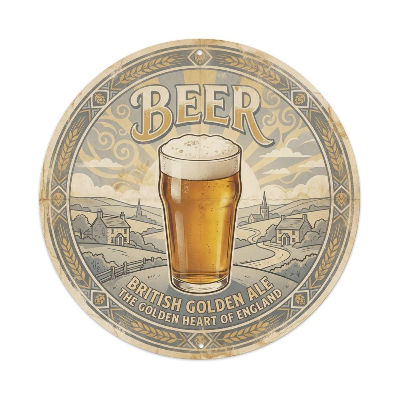 Brew House British Beer Drink Culture Vintage Travel Metal Tin Sign