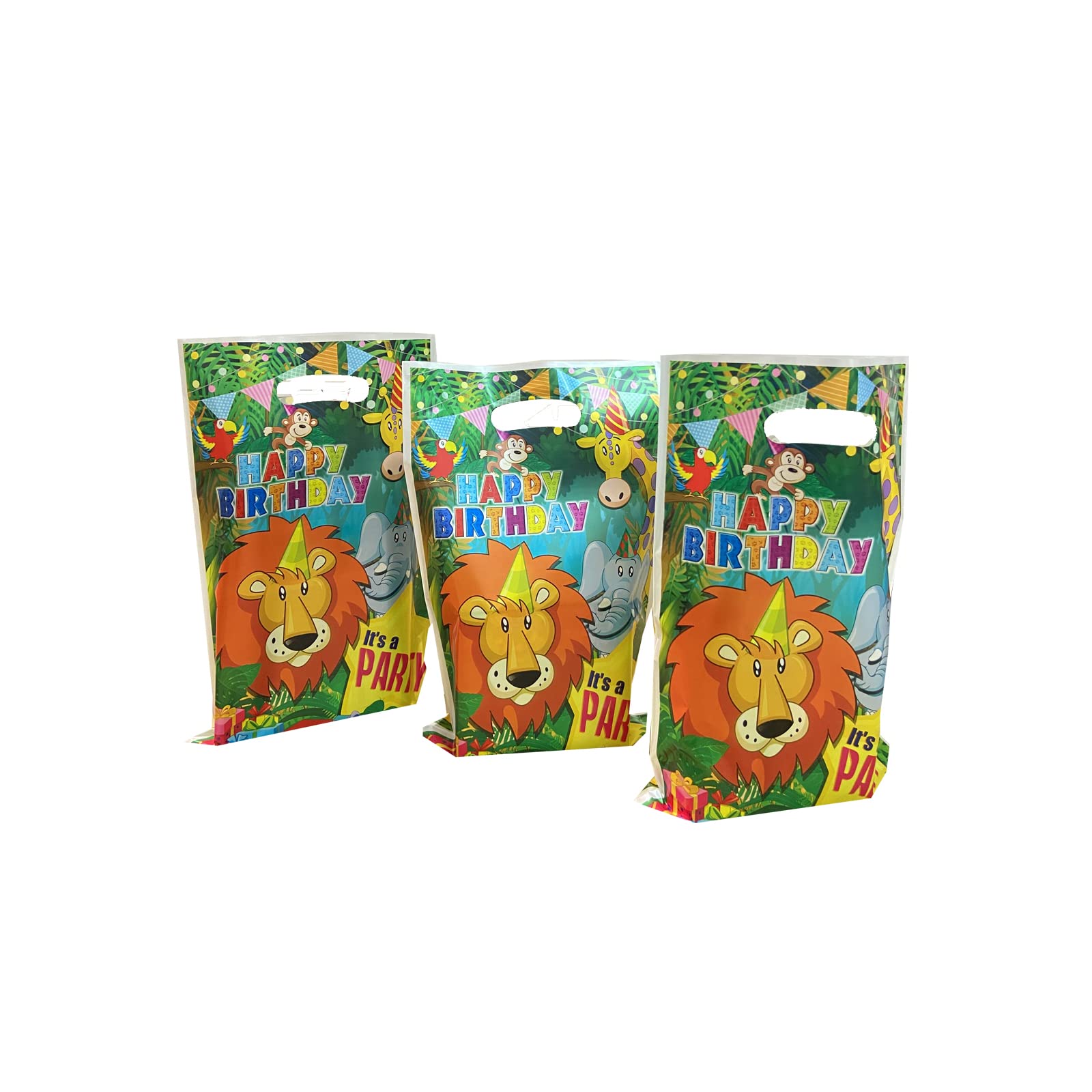 Safari-Geschenktüten Mit Griffen – 16 Stück Dschungeltiere Motiv Für Mottopartys