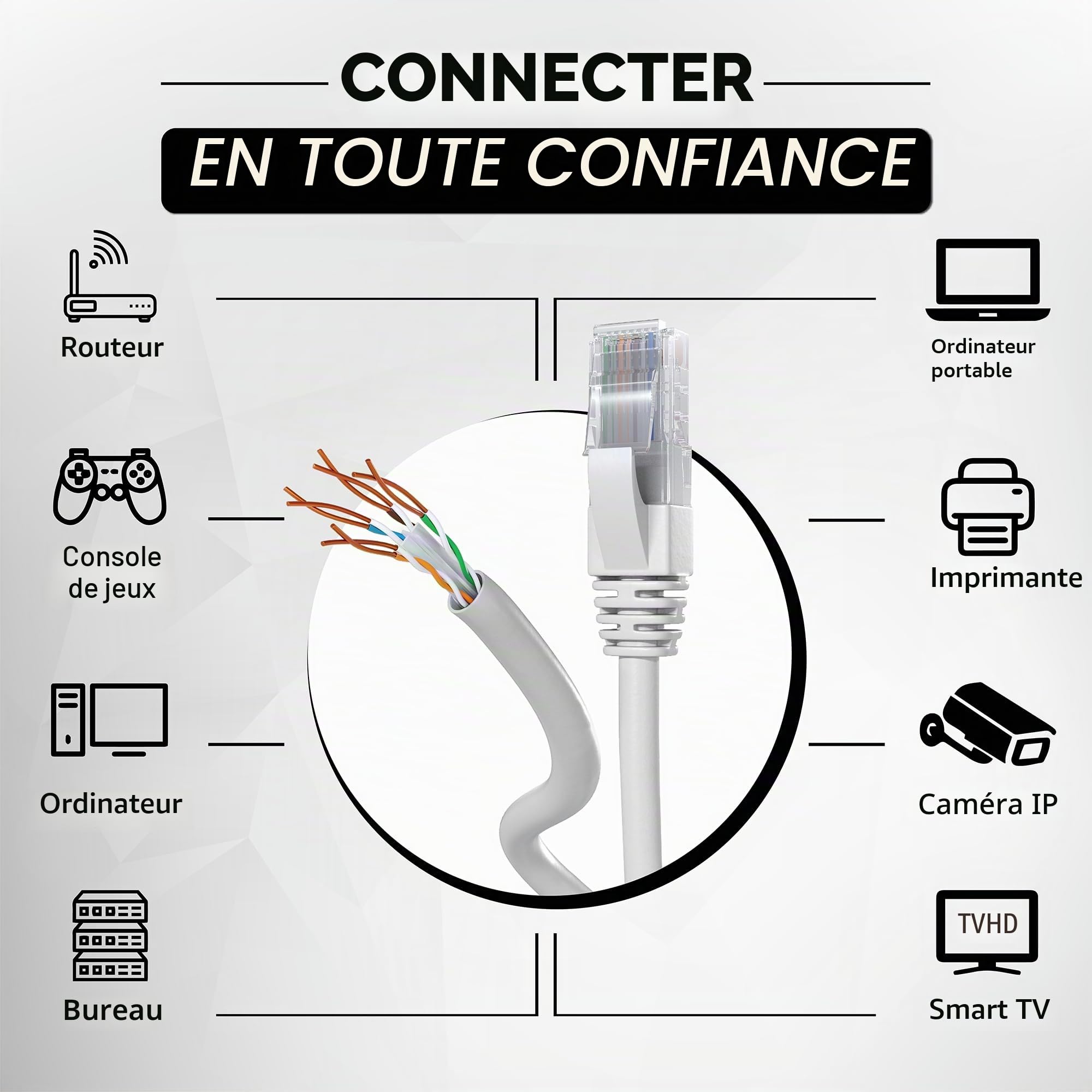Mr. Tronic cat6 Vrac Câble Ethernet 305m, Bulk Reseau LAN Cable Ethernet Cat 6 Haut Debit Pour Internet Rapide 1 Gbps 250 MHz, Cable Ethernet AWG24, Cat6 Câble en Vrac UTP CCA (305 Mètres, Gris)