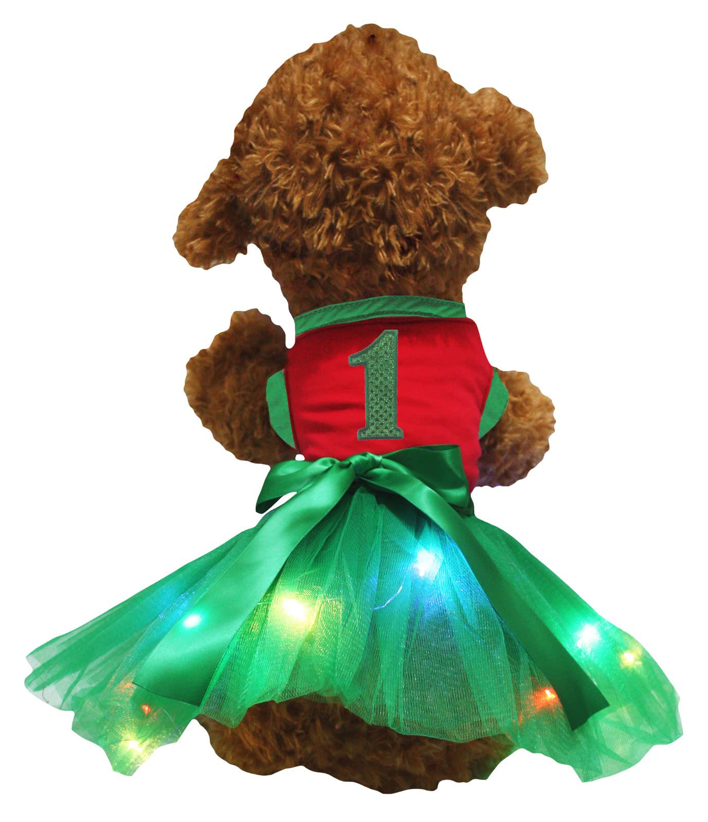 Robe à paillettes pour chien XS Doggie Style Store habit confortable rouge vert