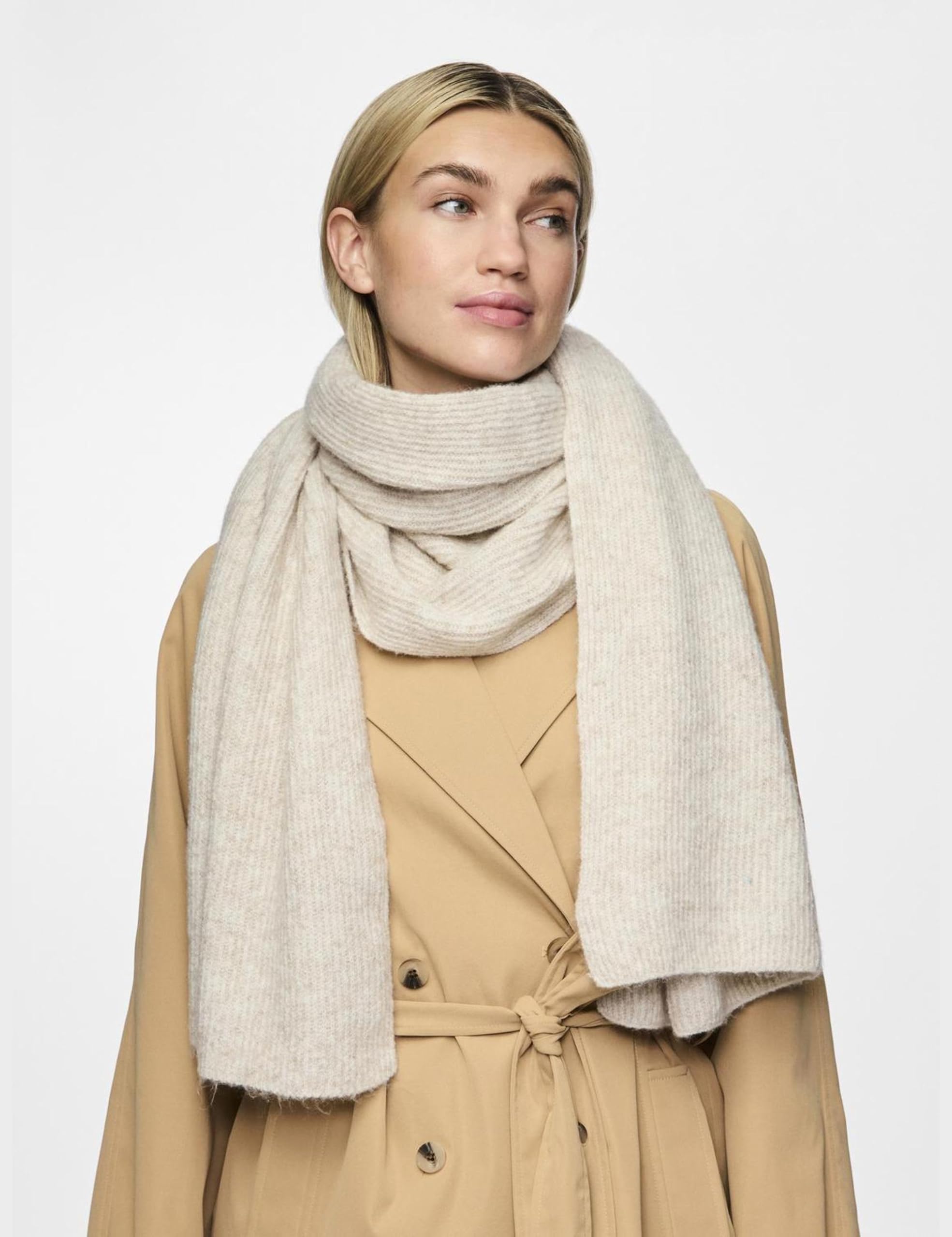 PIECES Damski szalik Pcmoella Scarf Noos Bc, Whitecap Gray/Szczegóły: melanż, Rozmiar Uniwersalny