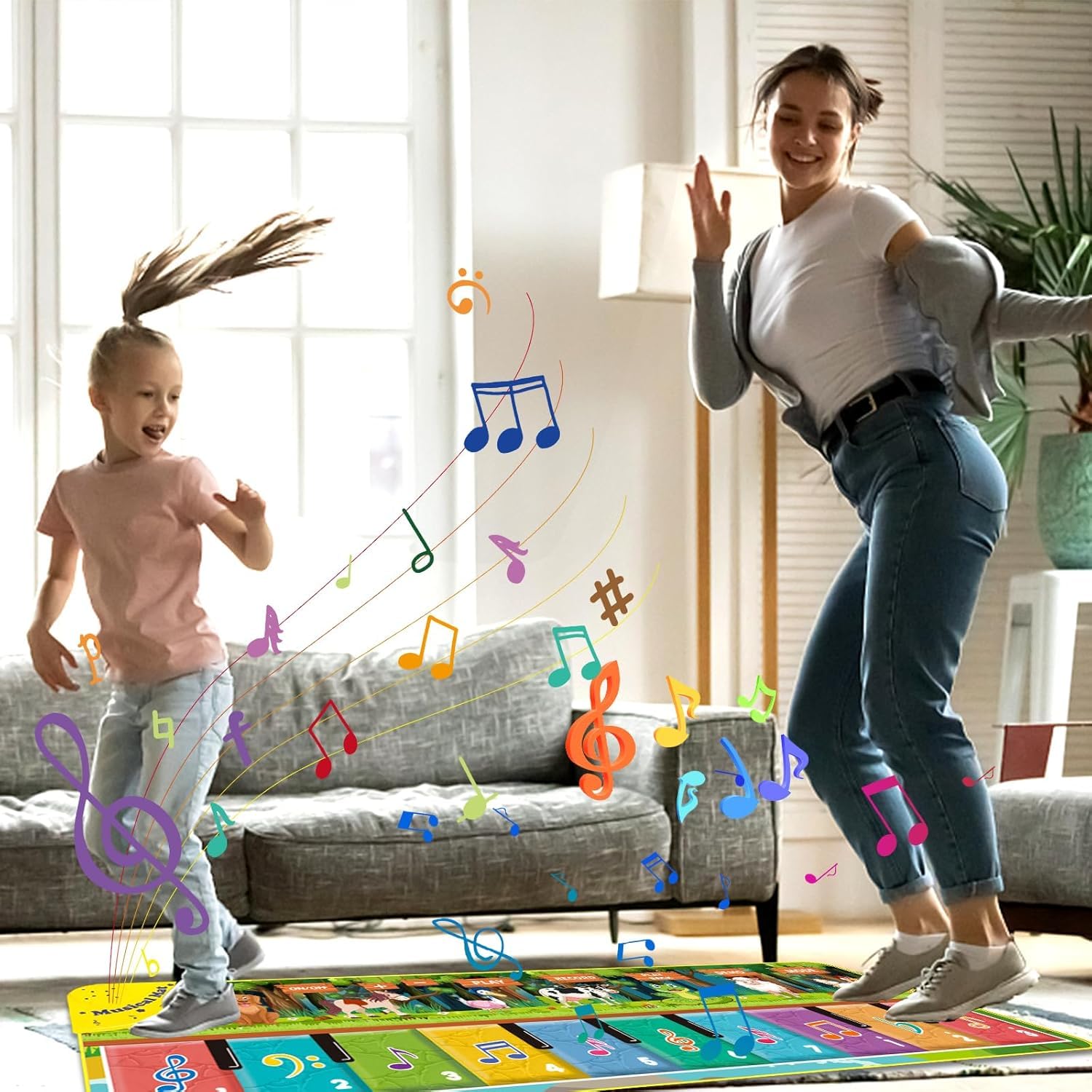 Alfombra Musical para Bebé, Alfombra de Música para Niños Pequeños, 110 x 36 cm, Alfombrilla de Juego de Música Niños y Niñas 3 4 5 6