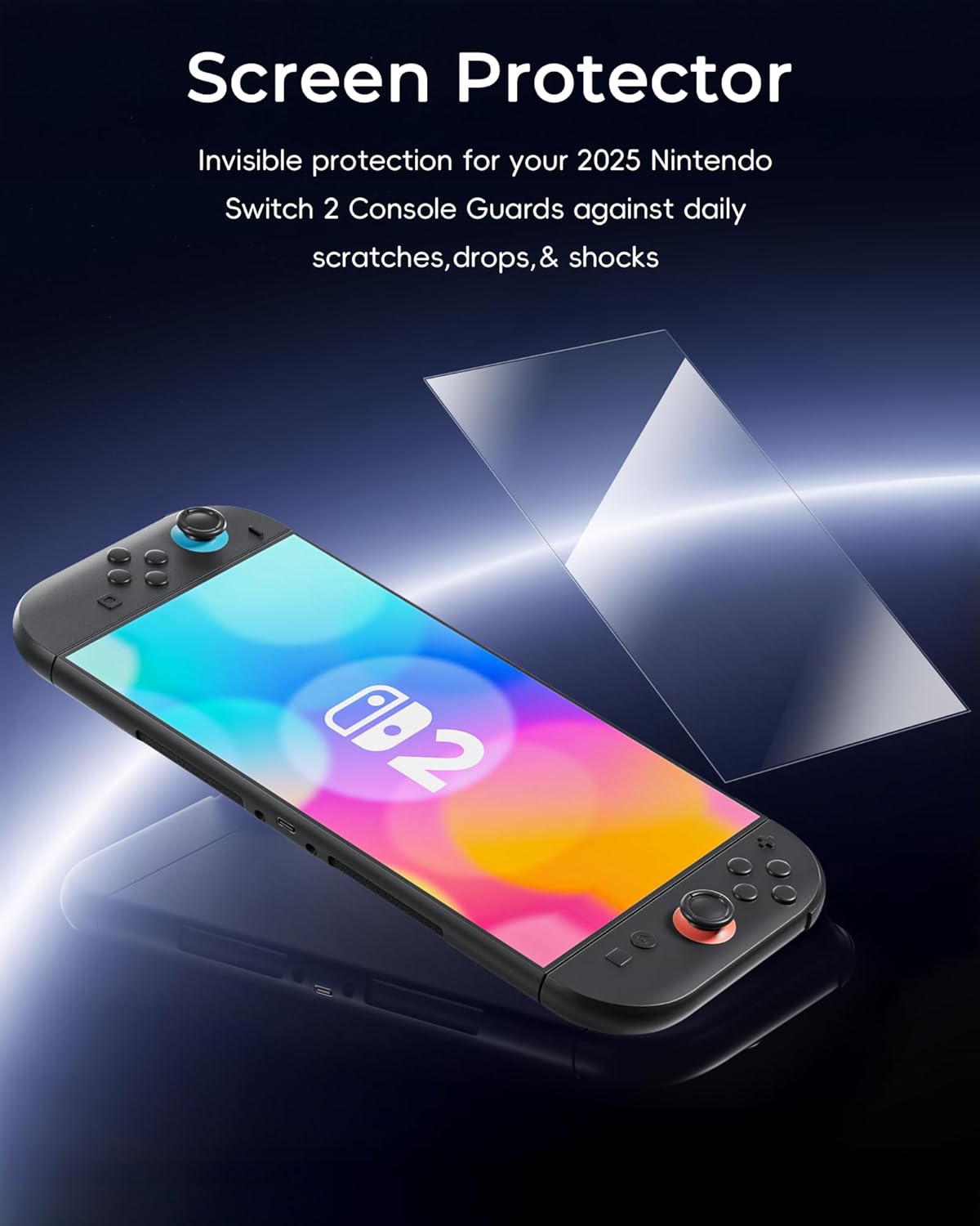 Honghao 2 Screen Protectors for Nintendo Switch 2 2025,Tempered Glass Case for Nintendo Switch 2, Travel Carrying Case Accessories, Screen Protector for Switch 2 8'' - Image 2